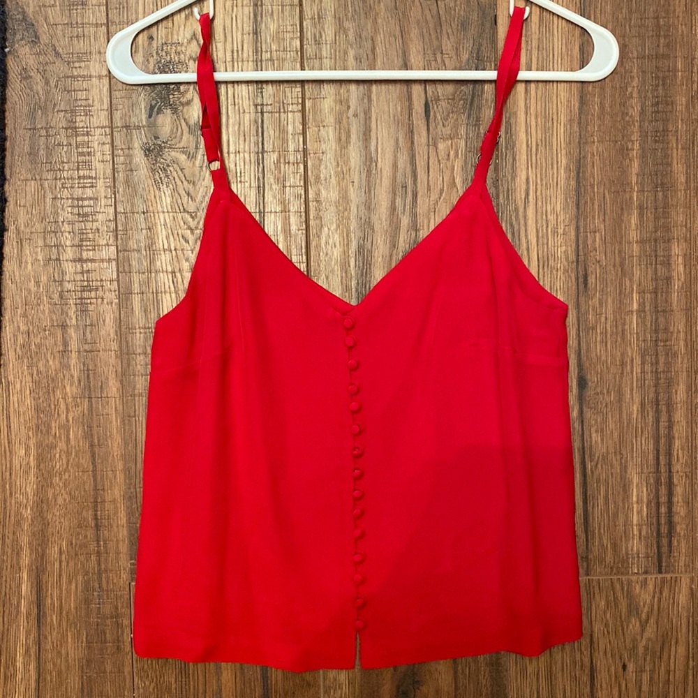 Madewell silk red top NWT